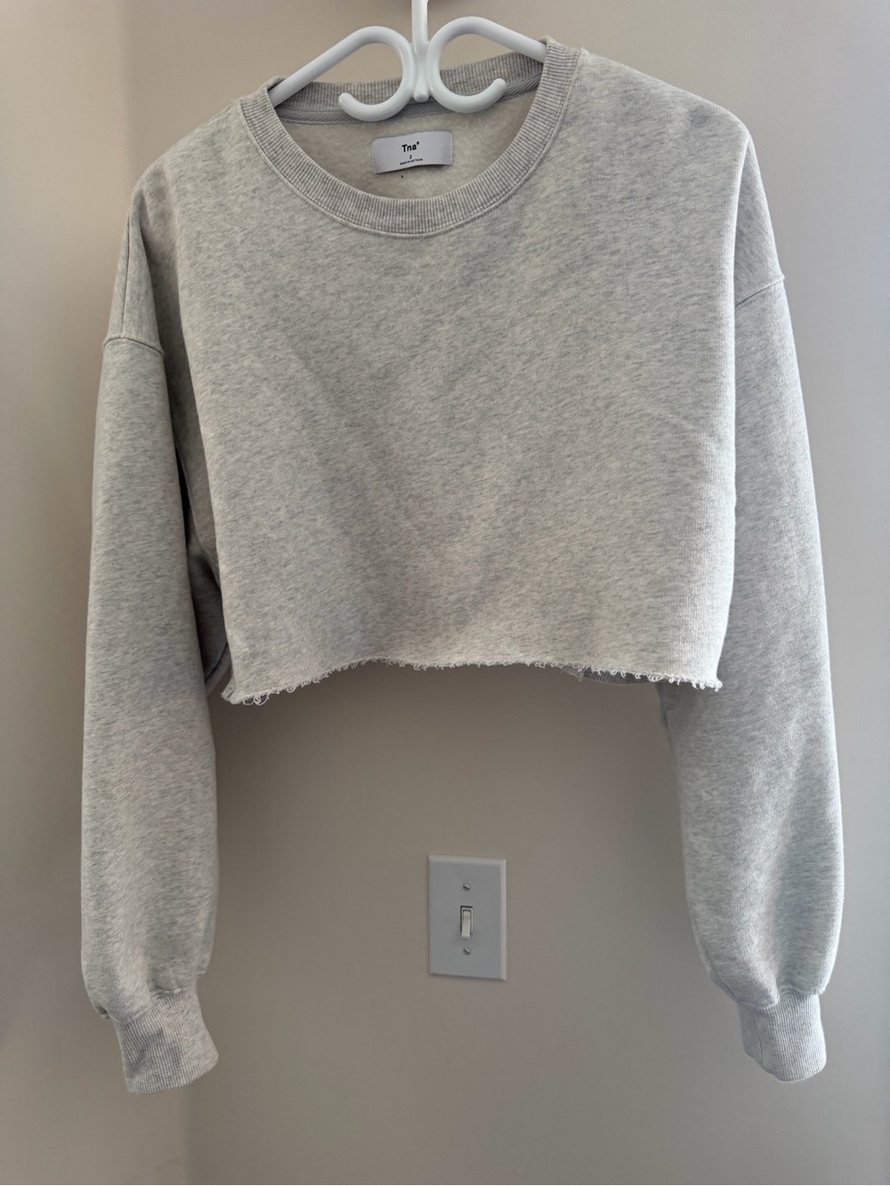 TNA Cropped Crewneck Sweatshirt - Heather Gray